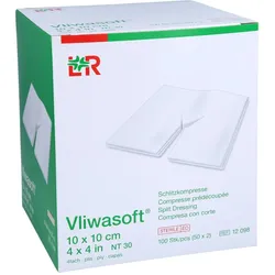 Vliwasoft Schlitzkompresse 10x10cm