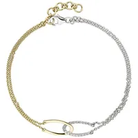Schmuck Krone Goldarmband Ankerarmband 18 Brillanten 585 Gelbgold Weißgold, Gold 585