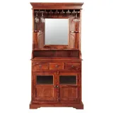 Massivmoebel24 Bar Akazie 97x52x193 nougat lackiert Oxford 443