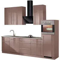 WIHO KÜCHEN Küchenzeile Chicago 280 cm braun