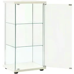 vidaXL Vitrine Hartglas Weiß
