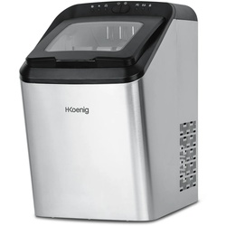 H.Koenig Eiswürfelmaschine KBP40 / Produktionszeit 9 Min /  2 Eiswürfelgrößen / Edelstahl / Silber