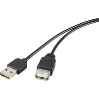 Renkforce USB 2.0 USB-A Stecker, USB-A Buchse 1.80m Schwarz
