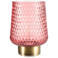 Mobile-Tischleuchte, Glas rosa, groß , rosa/pink , Maße (cm): H: 21  Ø: 15.5