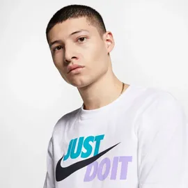 Nike Sportswear JUST DO IT T-Shirt Herren, 101 - white/spirit teal/atomic violet/black XS