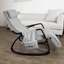 SoBuy Schaukelstuhl Grau Textil 66 x 92 x 80 cm