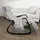 SoBuy Schaukelstuhl Grau Textil 66 x 92 x 80 cm