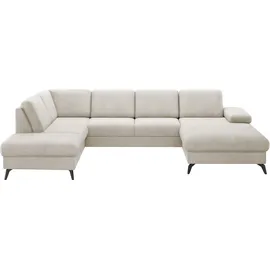 sit&more Wohnlandschaft SIT & MORE "Morris Jubi U-Form, B: 300 cm", beige (creme), B:300cm H:83cm T:202cm, 100% Polyester, Sofas, Wohnlandschaft, mit Armteilfunktion & 1 Zierkissen, optional Bettfunktion