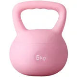 soges Kettlebell Kugelhantel aus weichem PVC, Schwunghantel Kugelgewicht gefüllt mit Eisensand, mit rutschfestem Griff, Krafttraining und Fitness, Training zu Hause und im Fitnessstudio, 5 kg, Rosa