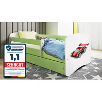 raumhirsch furniture Kinderbett Rennwagen 80 x 180 cm Holzwerkstoff grün