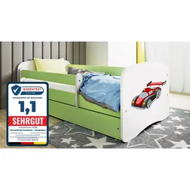 raumhirsch furniture Kinderbett Rennwagen 80 x 180 cm Holzwerkstoff grün