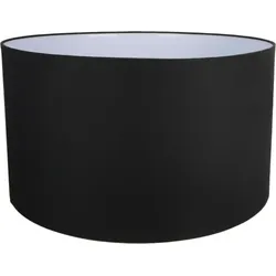 HSM Collection Lampenschirm rund Leinen, ø50x28 Schwarz