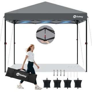 salcar Faltpavillon 3 x 3 m inkl. 4 Seitenteile Grau