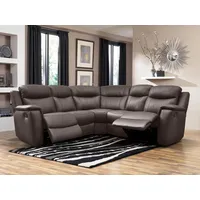 vente-unique Relaxsofa Leder Ecksofa - Braun - evasion