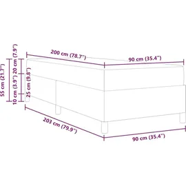 vidaXL Boxspringbett 90 x 200 cm Creme