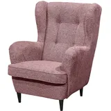Sconto Ohrensessel Oskar Webstoff 78 x 102 x 98 cm Grau