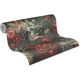 A.S. Création Vliestapete Blumen 64 cm x 10 m 385091 Rot/Grün