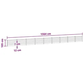 vidaXL Zaunlatte 9 Stk 0 x 0 cm Schwarz/Aluminium