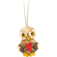 Kuhnert Eulenkind mit Weihnachtsstern 4 cm beige/gold