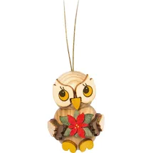 Kuhnert Eulenkind mit Weihnachtsstern 4 cm beige/gold