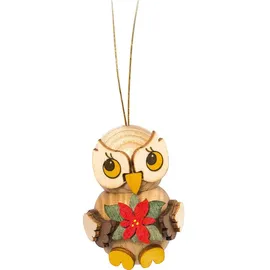 Kuhnert Eulenkind mit Weihnachtsstern 4 cm beige/gold