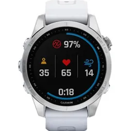 Garmin Fenix 7S Standard silber mit steinweissem Armband