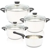 Krüger Topf-Set KRÜGER "Denver", silber, Töpfe, für Induktions-Kochfelder geeignet