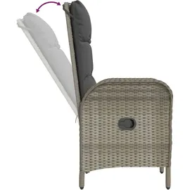 vidaXL Garten-Essgruppe 7-tlg. Grau