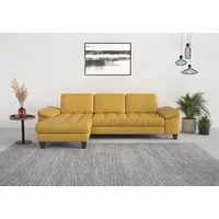 sit&more Ecksofa SIT & MORE "Westham L-Form", gelb (dijon), B:275cm H:88cm T:172cm, 100% Polyester, Sofas, Ecksofa, Recamiere, mit oder ohne Bettfunktion, Bettkasten, Füße wengefarben