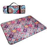 DOTBUY-SHOP Picknickdecke Wasserdicht, Campingdecke Stranddecke Wärmeisoliert Faltbar Maschinenwaschbar Picknickmatte, für Outdoor Strand Campen Wandern Ausflüge (Böhmisches Blau,150x100cm)