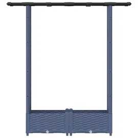 vidaXL Hochbeet mit Rankgitter und Dach 122,5 x 40 x 123 cm Grau