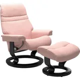 Stressless Stressless® »Sunrise«, (Set, Relaxsessel mit Hocker), mit Classic Base, Größe S, Gestell Schwarz Stressless® light pink Q2 FARON,