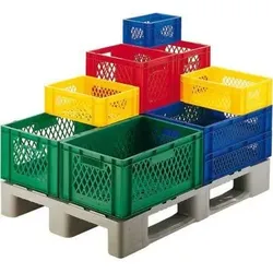 Stapeltransportkasten 400x300x120mm grün Wände/Boden durchbrochen