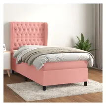 vidaXL Boxspringbett mit Matratze Rosa 140x200 cm Samt