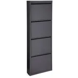 Schuhschrank Eyvin aus Metall 4er, Schwarz