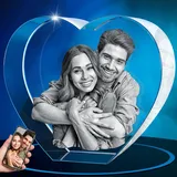ArtPix 3D Glasfoto, personalisiertes Geschenk mit Ihrem eigenen Foto, 3D-Laser-geätztes Bild, graviertes Herzkristall, Erinnerungs-Geburtstagsgeschenke für Mama, Papa, Männer, Frauen