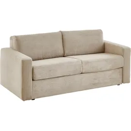 Atlantic Home Collection Schlafsofa "Rolando, B: 196 cm, Liegefl. 140x190 cm", beige (creme), B:196cm H:82cm T:208cm, 100% PES, ATLANTIC HOME COLLECTION, Sofas, Schlafsofa, mit komfortabler Matratze, Dauerschlafsofa, Topseller