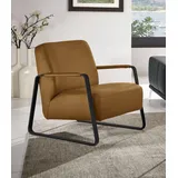 W.Schillig Cocktailsessel "quadroo Loungesessel", gelb (brandy s37), B:65cm H:82cm T:82cm, Velourgewebe V41 (100% Polyester);Longlife Xtra-Leder Z59 - Glattleder;Longlife Xtra-Leder Z73 - Glattleder;Stoff S37 (100% Polyester): Luxus-Microfaser in Lederoptik, Sessel,