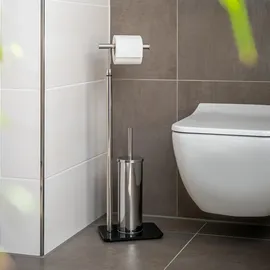 bremermann WC-Bürstengarnitur 2in1 Edelstahl/Glas Schwarz