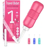Thegreen Po Dusche Tragbares Bidet Popodusche - 450ml 2-In-1 Mit Doppeldüse Einfach Zu Bedienen Und Zu Reinigen, Po Dusche Persönliche Hygiene, Reisen Und Postpartale Pflege, Badradio Portable (Pink)