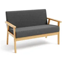 OUNUO Sofa 2 Sitzer Sofa Couch Loungesofa Modern und Skandinavisch, Dunkelgrau grau