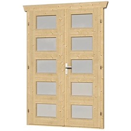 SKANHOLZ Skan Holz Doppeltür BxH 123,4 x 19,3 cm mit Milchglas für 28 mm Häuser