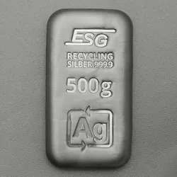 Silberbarren 500g ESG gegossen