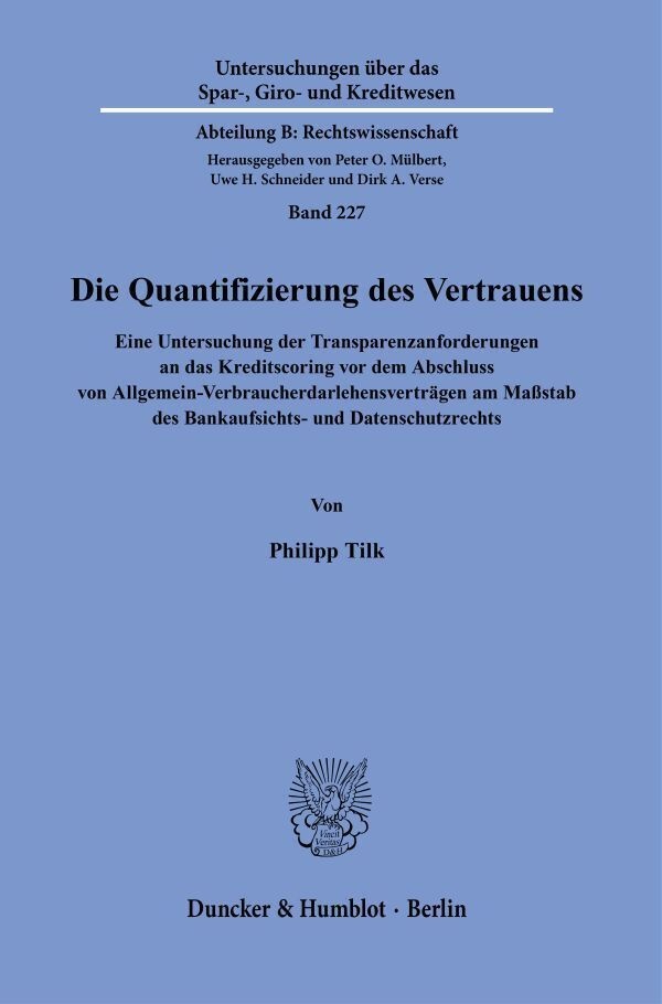 Die Quantifizierung Des Vertrauens. - Philipp Tilk  Kartoniert (TB)