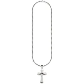 Bruno Banani Kette mit Anhänger »Schmuck Geschenk Halskette Kreuz Venezianerkette«, 96255705-0 silberfarben