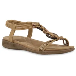 Damen Riemchensandalen in Hellbraun