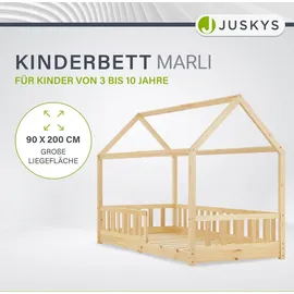 Juskys Kinderbett Marli 90 x 200 cm - Natur