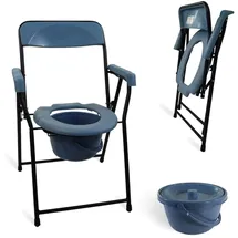 Mobiclinic Toilettenstuhl Faltbar Ergonomisch mit Armlehnen Blau