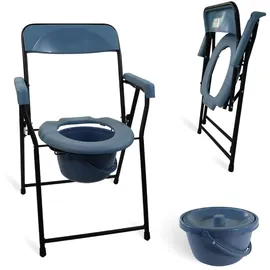 Mobiclinic Toilettenstuhl Faltbar Ergonomisch mit Armlehnen Blau