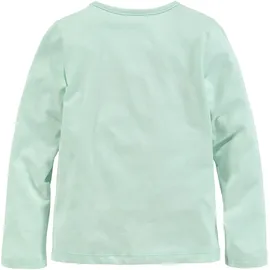 Paw Patrol Langarmshirt PAW PATROL, Mädchen, Gr. 104/110, grün (mint), Jersey, Obermaterial: 100% Baumwolle, bedruckt, Basic hüftlang, Rundhals, abgesteppte Kante, Shirts Langarmshirt, Druck mit Glitzerdetails